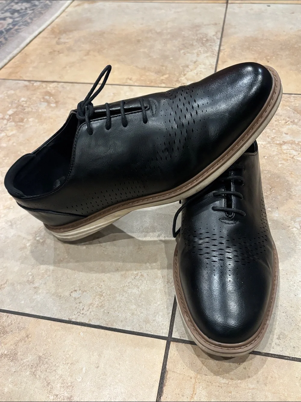Perry Ellis Portfolio ultra FoamBlack Men's Lace-Up Dress Shoes size 10